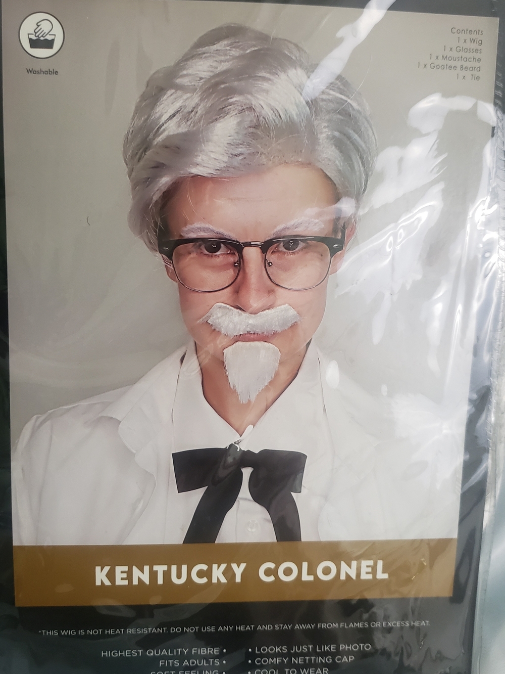 Gray Wig And Accesories Costume New Kentucky Colonial